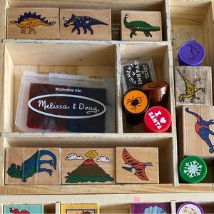 DINOSAUR stamps and canvases to paint!